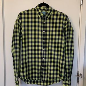 Scotch & Soda casual button shirt - chartreuse & navy plaid